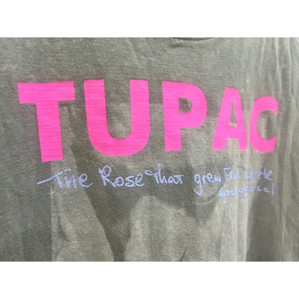 Tupac 2Pac The Rose That Grew From Concrete Graphic T-Shirt Gray XXS Hip Hop - Picture 3 of 9